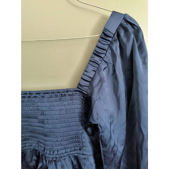 New Abercrombie and Fitch Women's Size Small Square Neck Long Sleeve Blouse Top - Picture 6 of 10